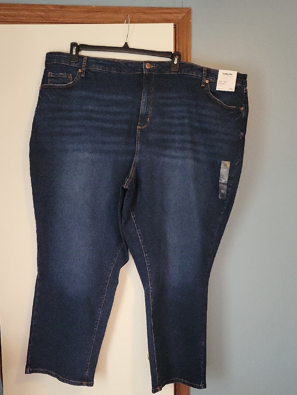 🆕️ Sonoma Dark Blue Women’s High Rise Straight Stretch Jeans Size 30W